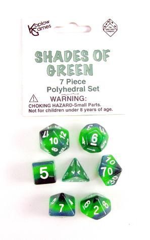 Koplow Games - Shades Of Green 7 Piece Polyhedral Dice Set