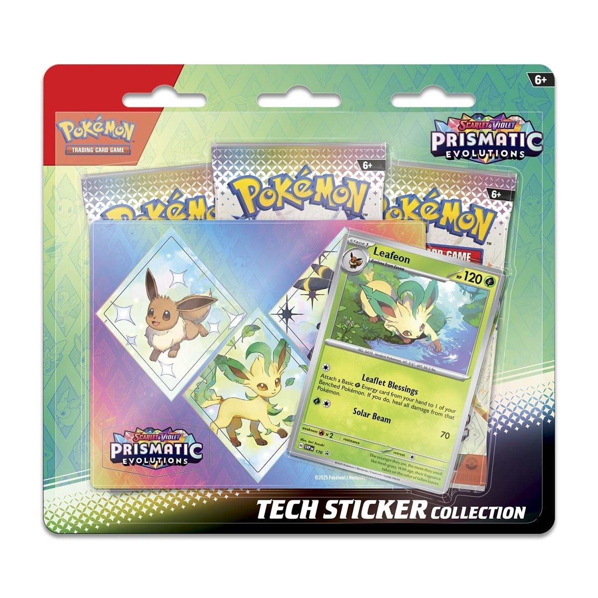 Pokemon Prismatic Evolutions Tech Sticker Collection (Leafeon)