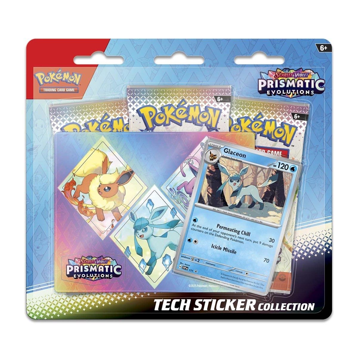 Pokemon Prismatic Evolutions Tech Sticker Collection (Glaceon)