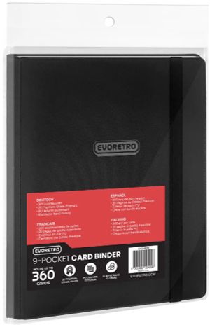 Evoretro 9-Pocket Card Binder Elastic band closure Black