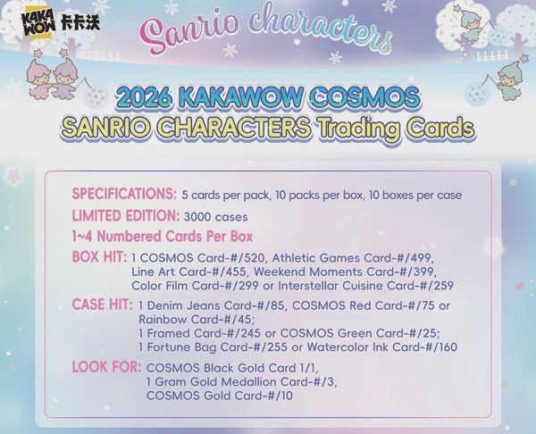 Kakawow 2026 Cosmos Sanrio Characters Premium Trading Cards
