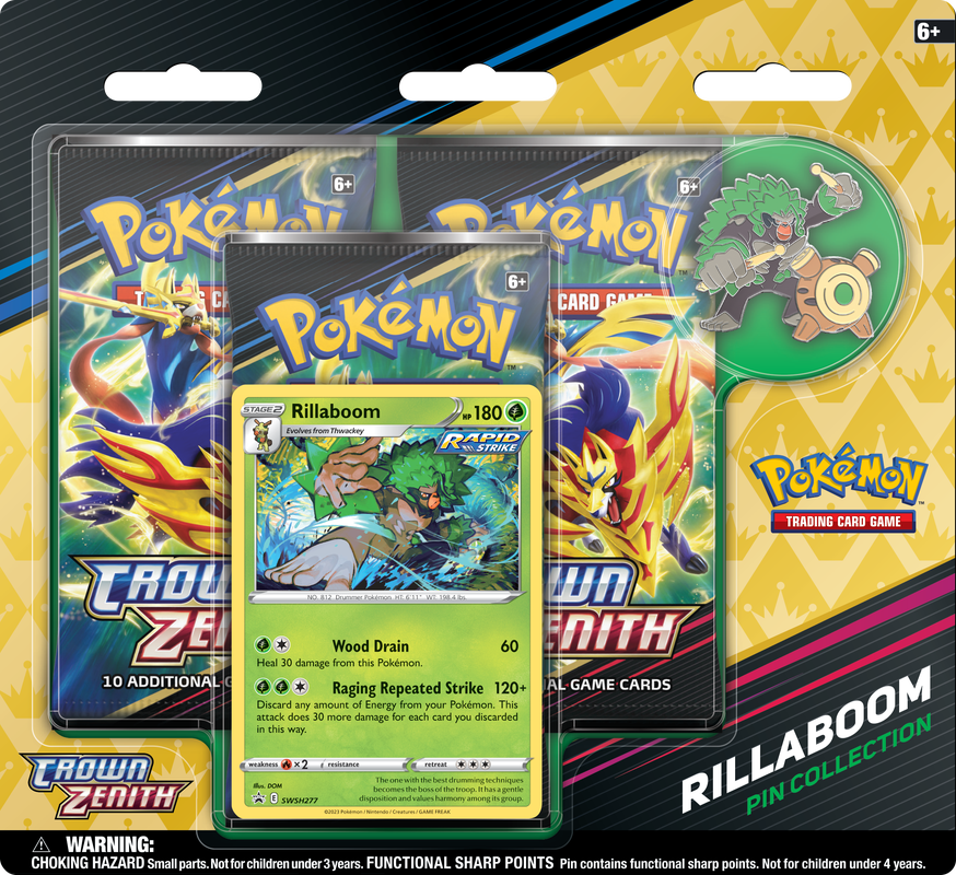 Pokemon Crown Zenith Pin Collection (Rillaboom)
