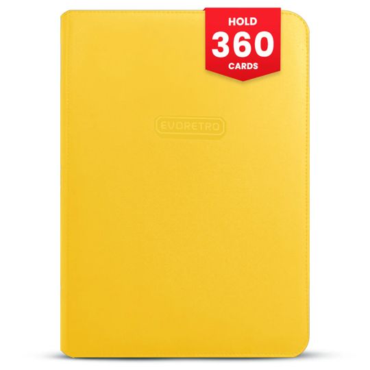 Evoretro Premium Zippered Binder 9-PKT 360 Cards Yellow
