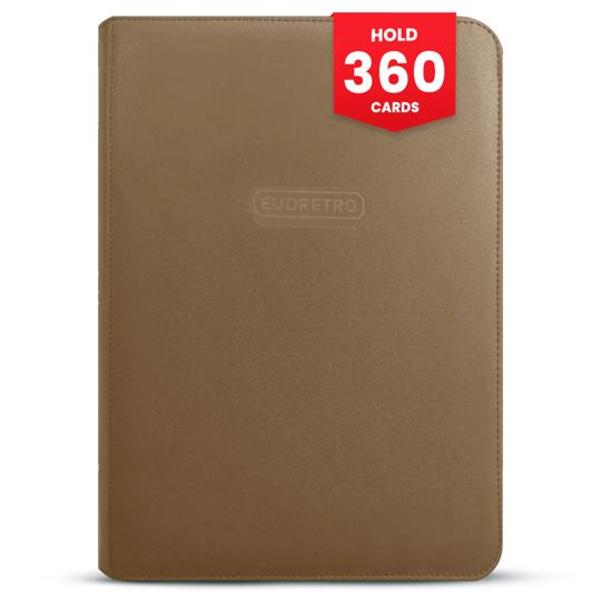 Evoretro Premium Zippered Binder 9-PKT 360 Cards Brown