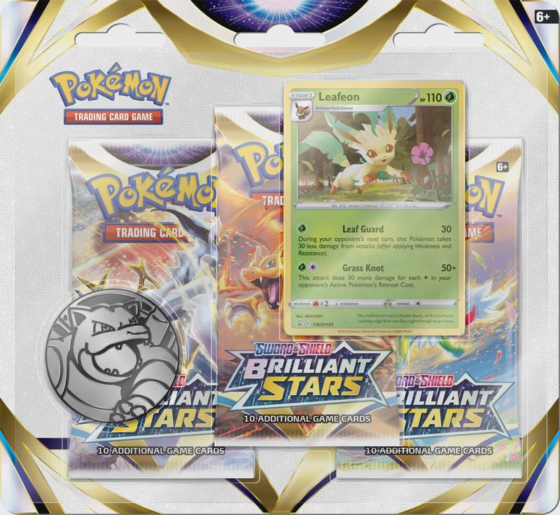 Pokemon Brilliant Stars 3-Pack Blister (Leafeon)