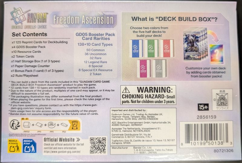 Gundam CG SC01 Deck Build Box Freedom Ascension