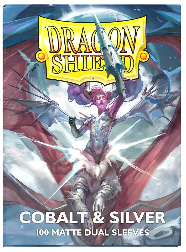 Dragon Shield Sleeves Dual Matte Cobalt/Silver 100CT
