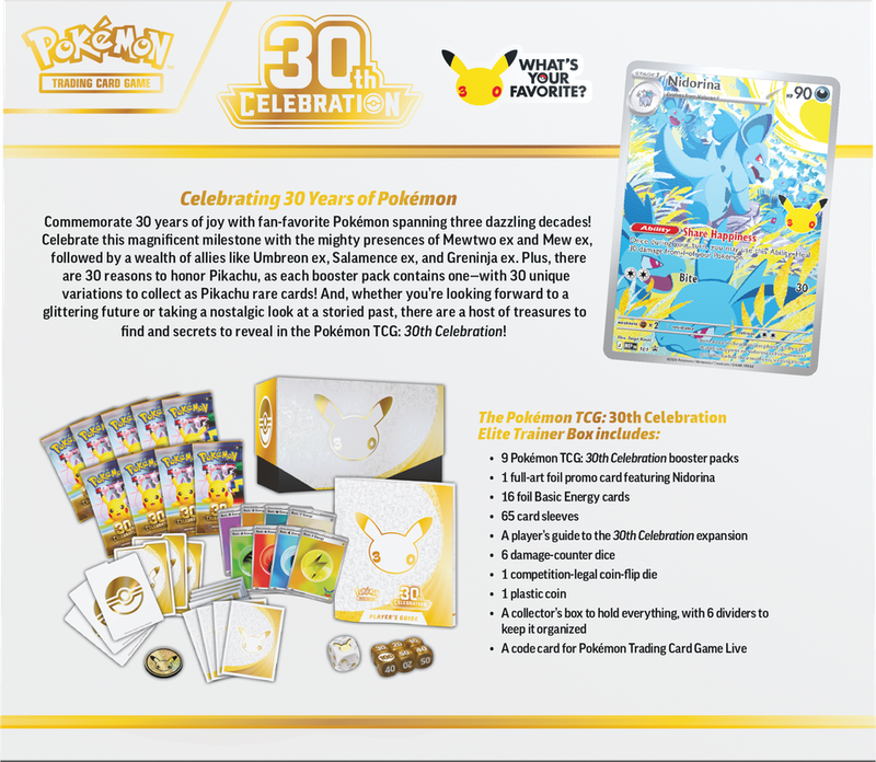 Pokemon 30th Celebration Elite Trainer Box