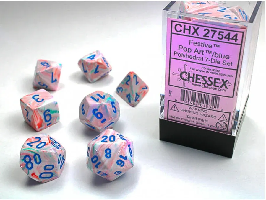 Chessex Festive 7-DIE Set Pop-Art/Blue
