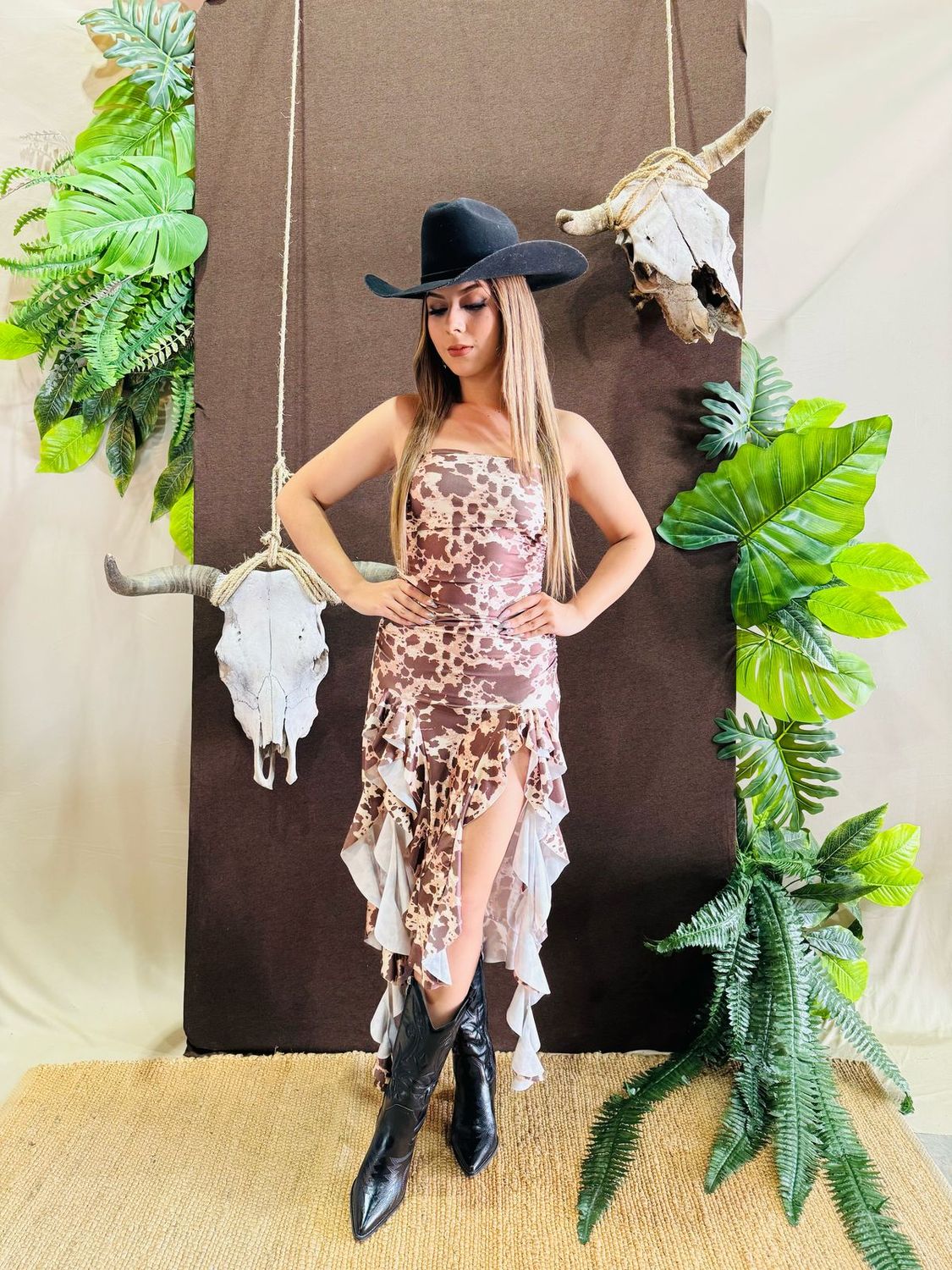 VESTIDO CON ESTAMPADO (VACA)