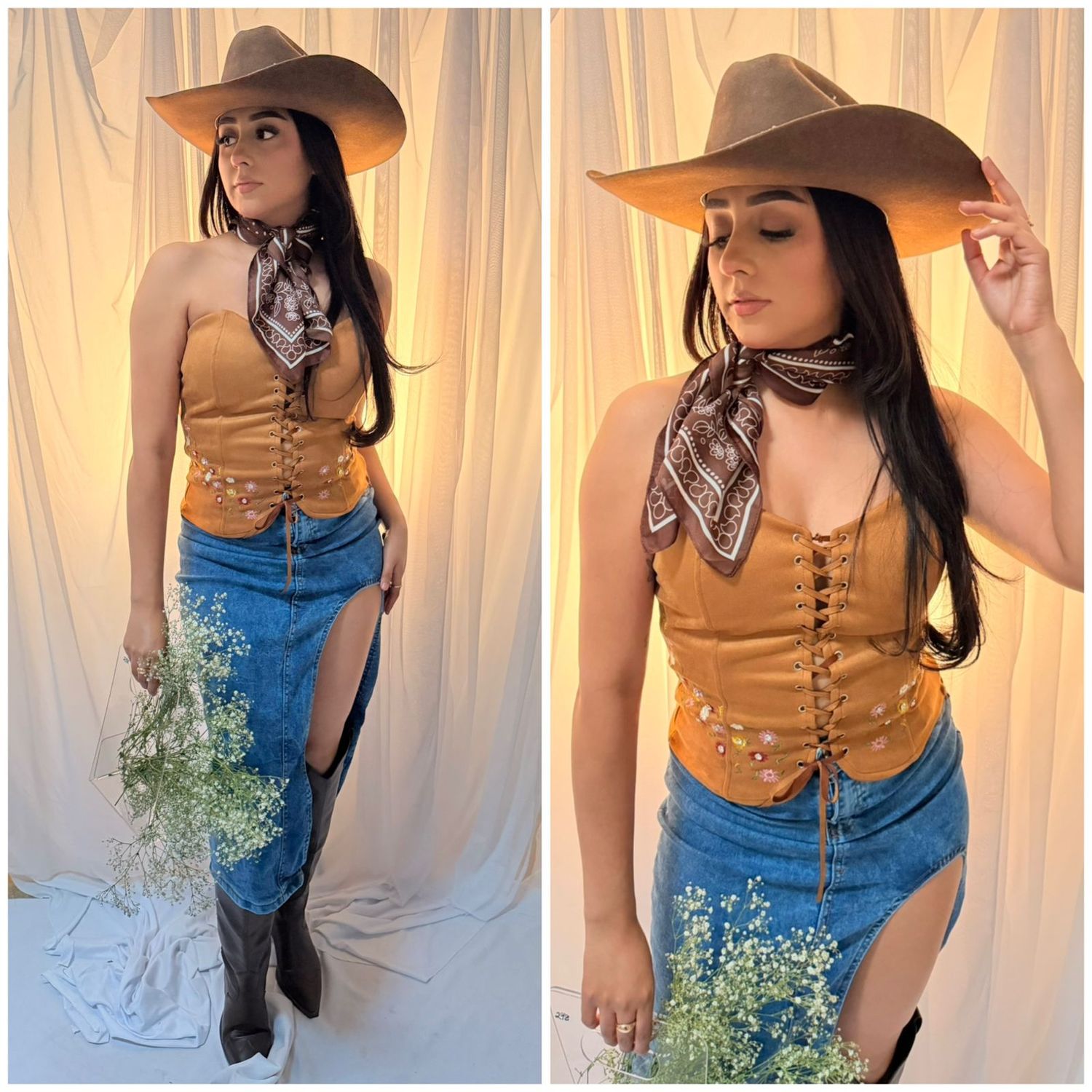 TOP GAMUZA  CON AGUJETA