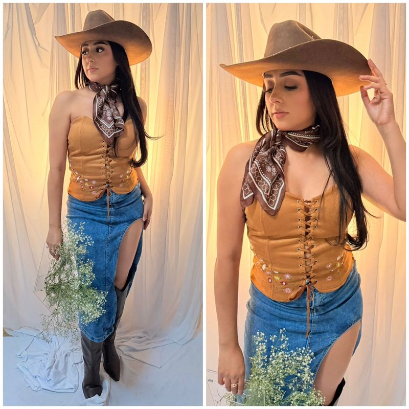 TOP GAMUZA  CON AGUJETA