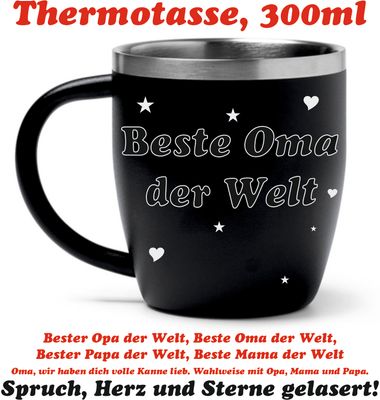 Thermotasse Edelstahl mit Laser Wunschmotiv