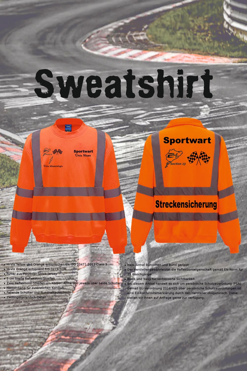 Sweatshirt für Sportwarte