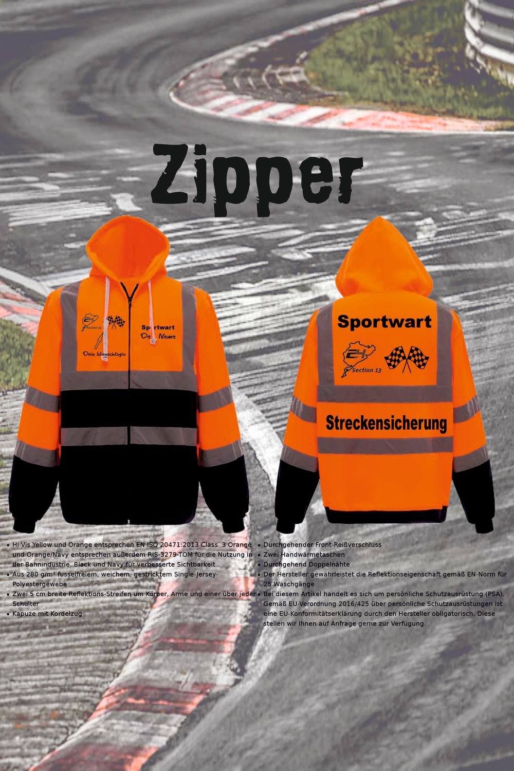 Zipper für Sportwarte