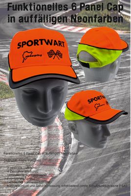 Cap in Orange + Neon Gelb für "Sportwarte"