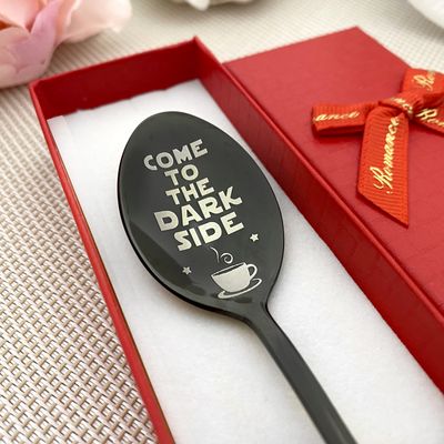 Come to the Dark Side Coffee Spoon – Engraved Personalized Gift