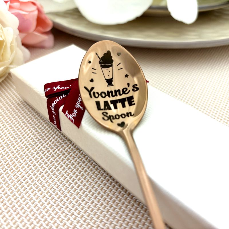 Elegant Latte Spoon for coffee lovers, latte macchiato  abdicated