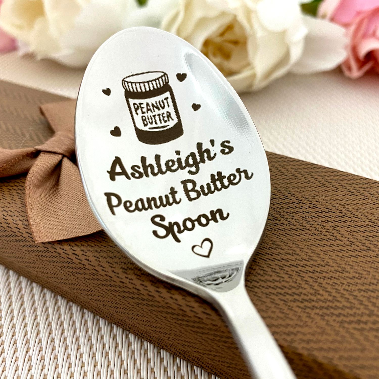 Individual Peanut Butter Spoon - Custom Name and Funny Engraving