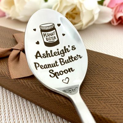 Individual Peanut Butter Spoon - Custom Name and Funny Engraving