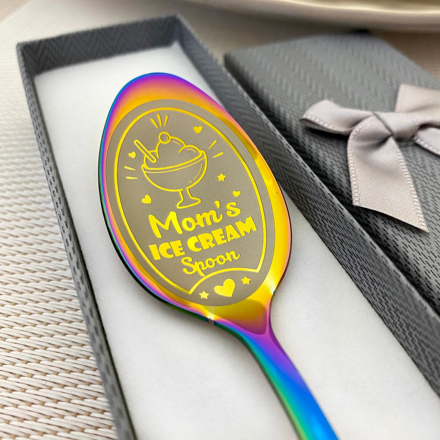 Ice Cream Spoon with Engraved Name – Teaspoon Gift for Her