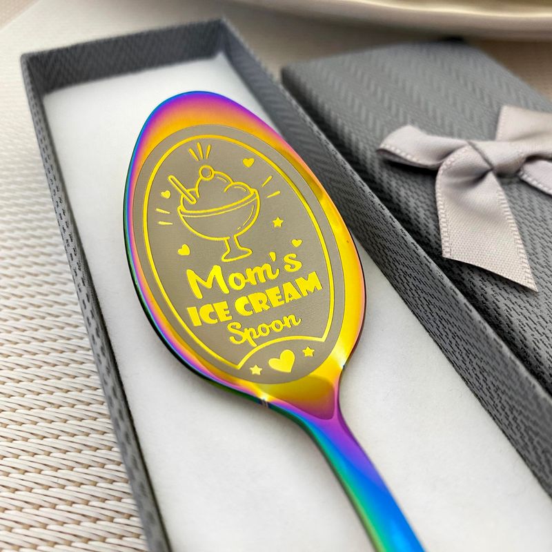Ice Cream Spoon with Engraved Name – Teaspoon Gift for Her
