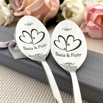 Anniversary Gift for a couple - Personalized Spoons Set of Two