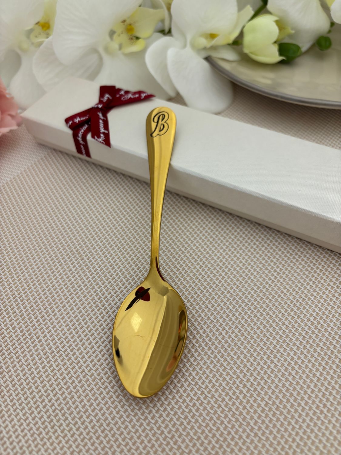 Custom order - Engraved golden spoons