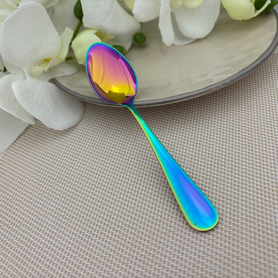 Custom order - 100 Engraved spoons for coffee (rainbow)