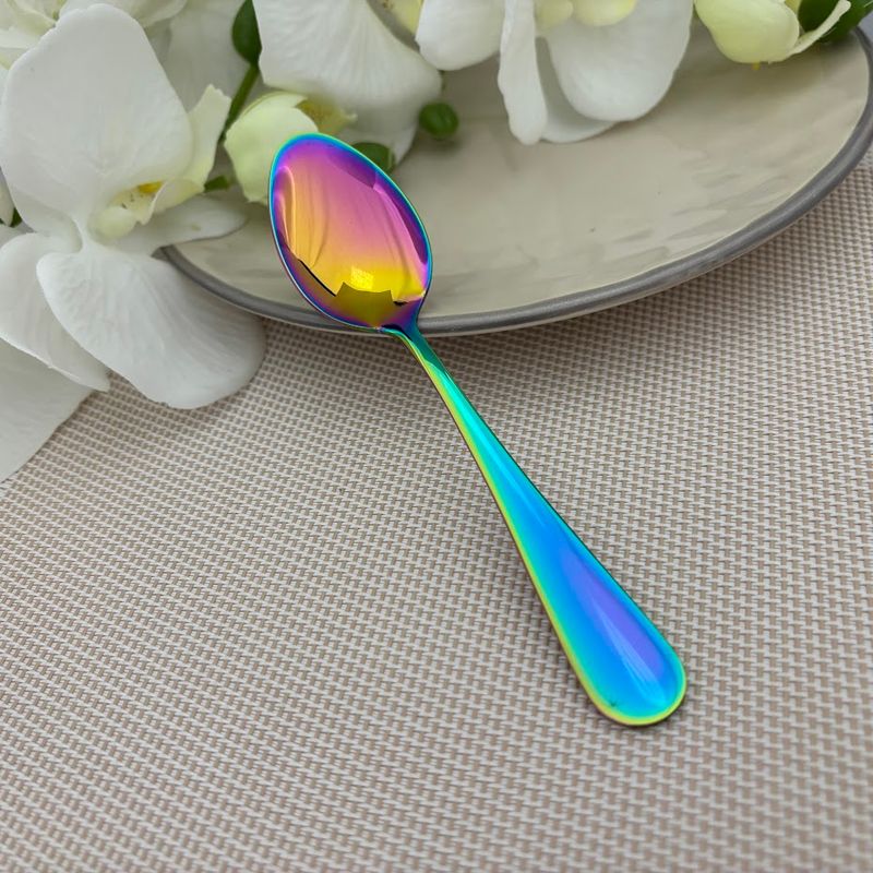 Custom order - 100 Engraved spoons for coffee (rainbow)
