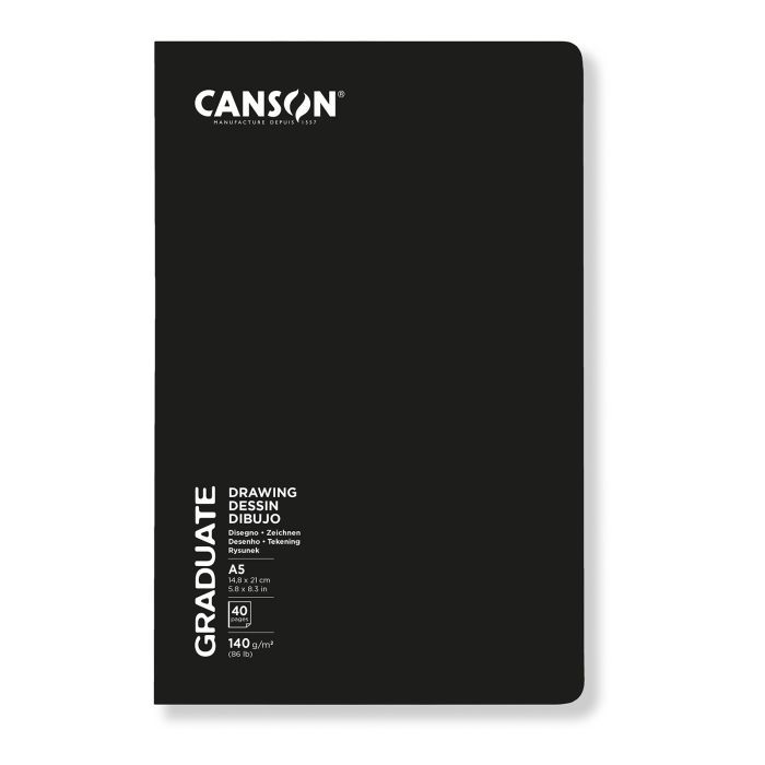 CUADERNO DIBUJO CANSON GRADUATE A5 140G 40H