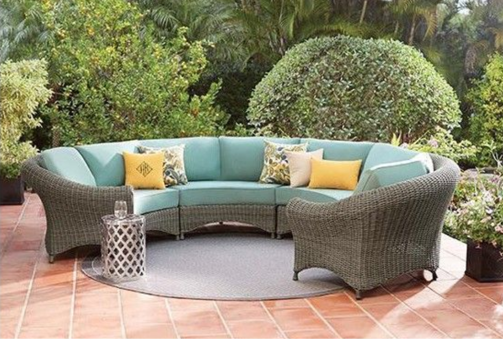 Lake Adela Outdoor Patio Sectional with Outdoor Custom Cushions