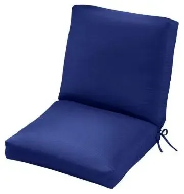 Custom Standard-Sized Club Chair Cushion in vibrant blue by Outdoor Custom Cushions Brand on a white background