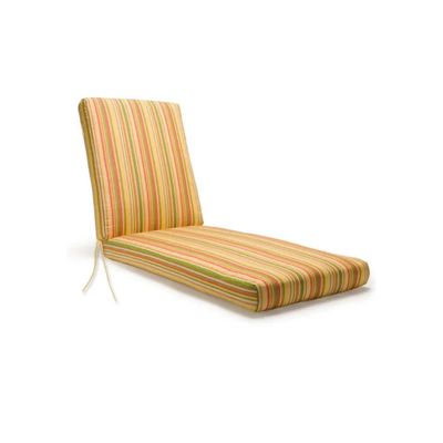 Custom Standard-Sized Chaise Lounge Cushion Cover with unique striped fabric on a white background
