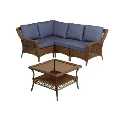 Spring Haven Outdoor Sectional Sofa from Hampton Bay Patio Furniture line with custom cushions installed