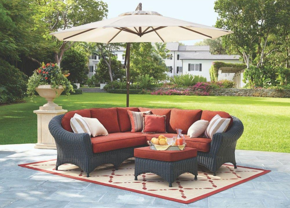 Lake Adela Outdoor Patio Sectional with Outdoor Custom Cushions
