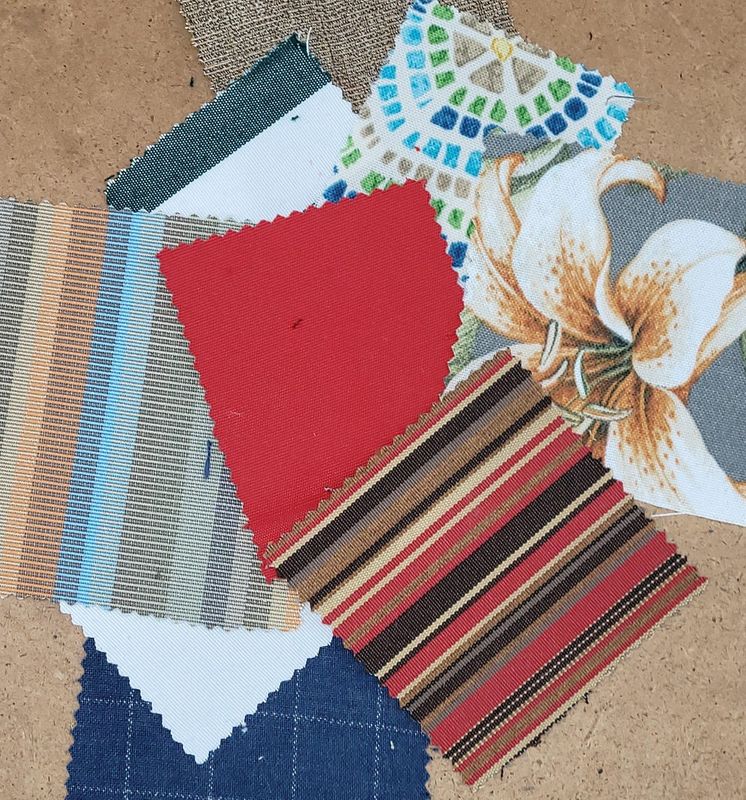 Fabric Swatch Samples stacked up