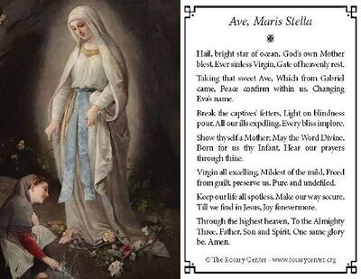 Lourdes/Sacred Spring: Ave Maris Stella Holy Card x25