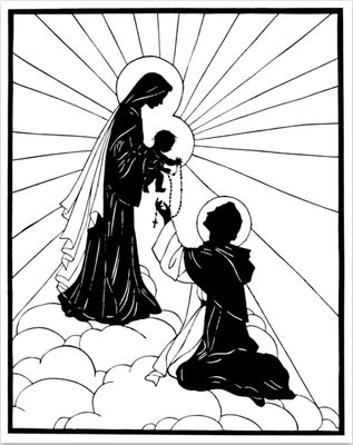 Our Lady of the Rosary Static Clings 4"