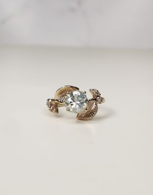 Moissanite Leaf Ring
