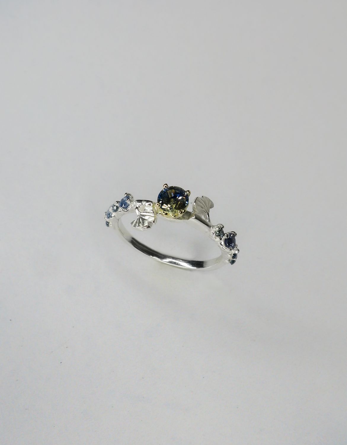 Sapphire Ginkgo Ring
