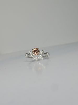 Zircon Leaf Ring