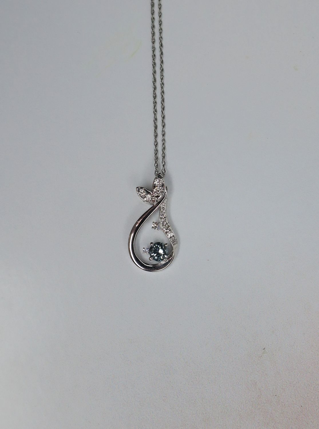 Leaf Eternity Diamond Pendant