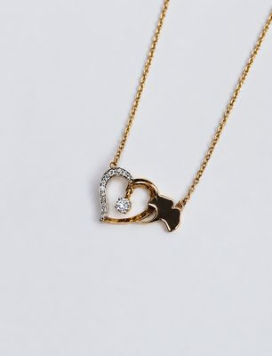Petite Heart Ginkgo Necklace