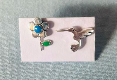 Hummingbird &amp; Flower Earrings