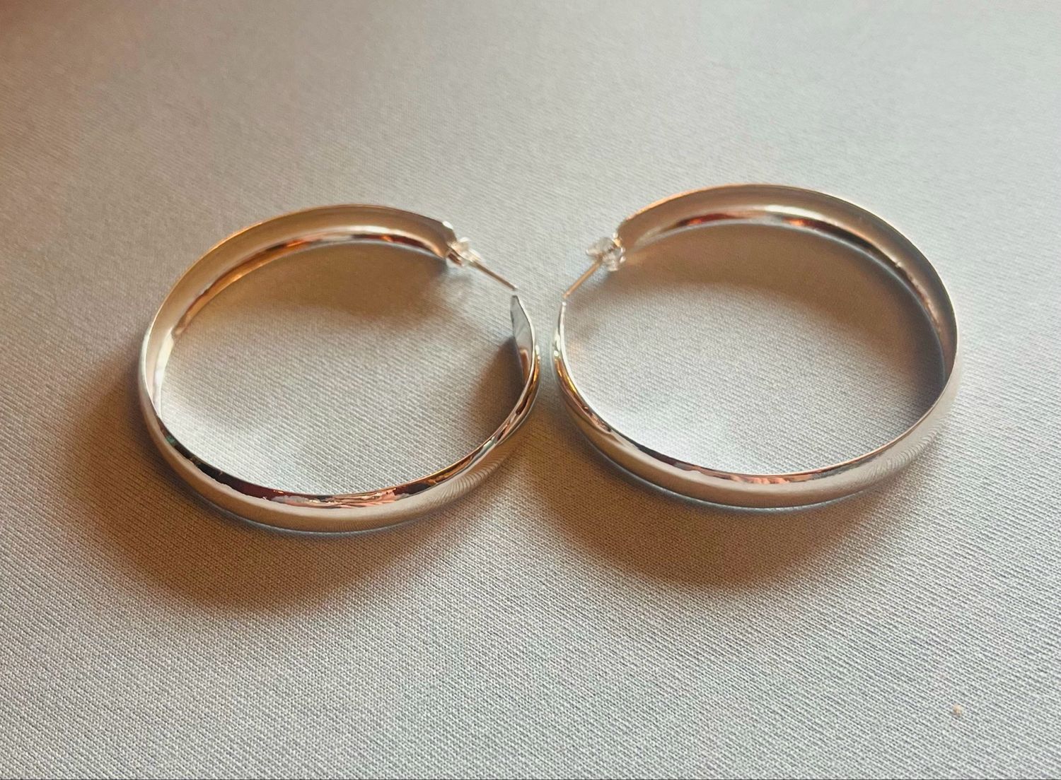 Plain Silver Hoops 2”