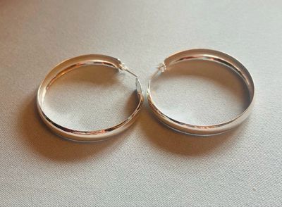 Plain Silver Hoops 2”