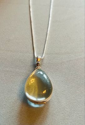 See-Through Pale Blue Teardrop Locket