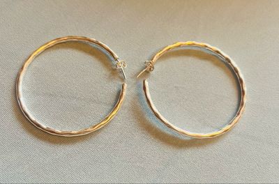 Large Hammered Hoops Post Backs