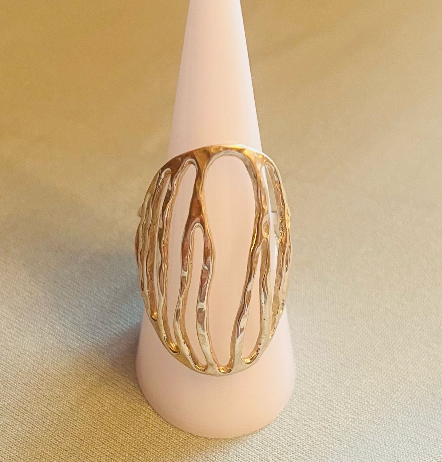 Large Adjustable Coral Branches Ring